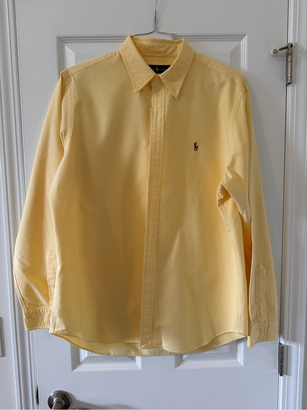 Ralph Lauren Pale Yellow Long-Sleeve Oxford Button-Down Shirt